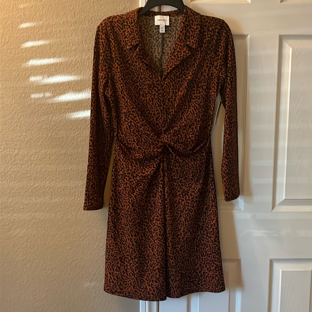 Nine West leopard long sleeve dress